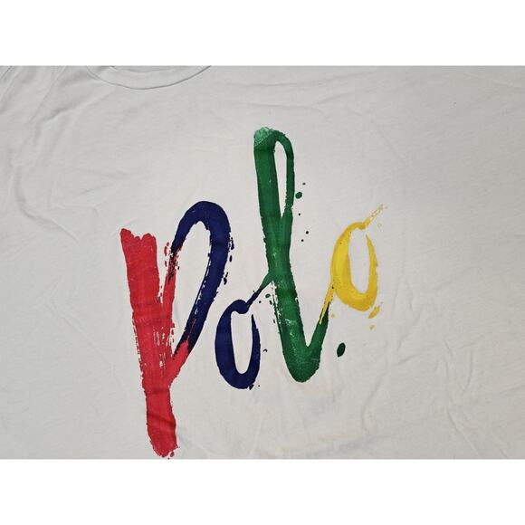 Polo Ralph Lauren Men's White T-Shirt Short Sleeves Custom Size 2XL Big - Picture 2 of 8